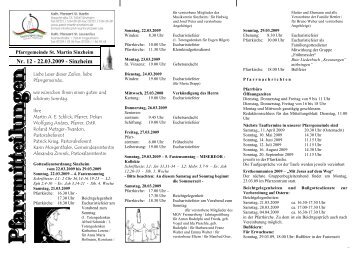 Pfarrnachrichten als PDF - Pfarrgemeinde St. Martin Sinzheim