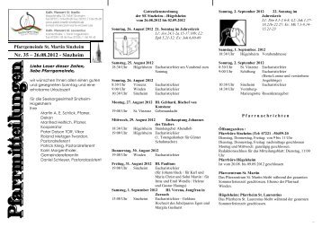 Pfarrnachrichten als PDF - Pfarrgemeinde St. Martin Sinzheim