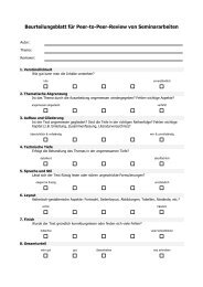 Beurteilungsblatt für Peer-to-Peer-Review von Seminararbeiten