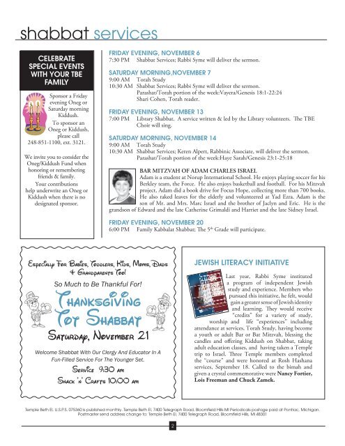 Nov Bulletin 09.indd - Temple Beth El