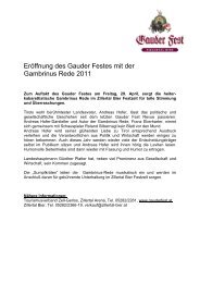 Gambrinus Rede neu sorgt heuer fÃ¼r noch - Gauder Fest