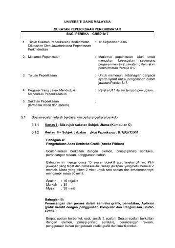 Pereka (B17) - Jabatan Pendaftar - Universiti Sains Malaysia