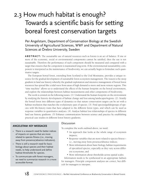 Conference Proceedings - Sustainable Forest Management Network ...