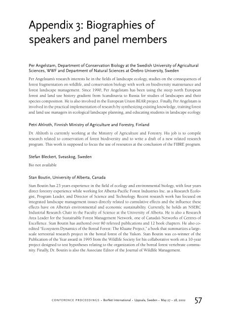 Conference Proceedings - Sustainable Forest Management Network ...