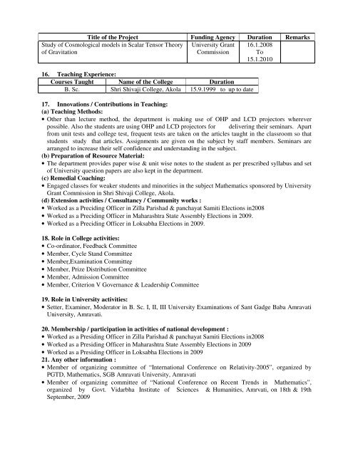 Staff Profile Metkar.pdf - Shri Shivaji College of Arts, Commerce ...