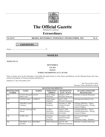 Extra-ordinary Gazette