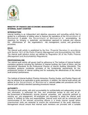 Internal Audit Charter GOM Final - Government of Montserrat