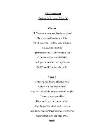 Oh Montserrat (Lyrics)