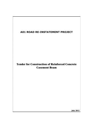Tender for Construction of Reinforced Concrete Casement Beam