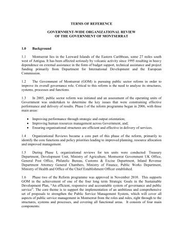 TERMS OF REFERENCE GOVERNMENT-WIDE ORGANIZATIONAL ...