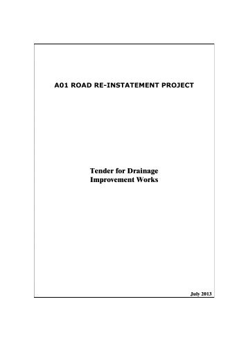 Tender for Drainage Improvement Works - Government of Montserrat