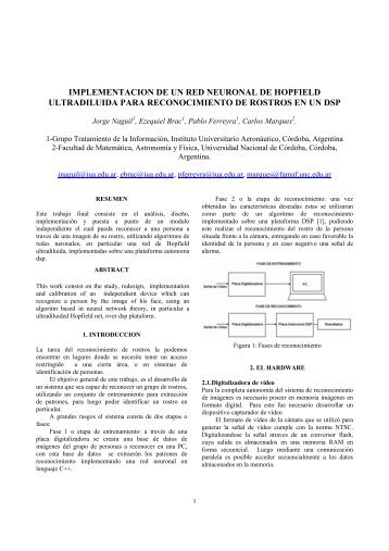 implementacion de un red neuronal de hopfield ... - Iberchip.net