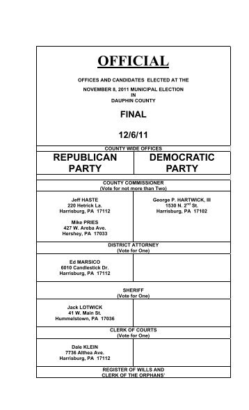 OFFICIAL - Dauphin County