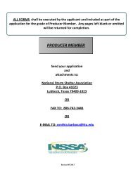 producer member application - National Storm Shelter Association