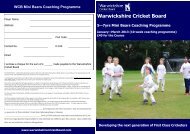 Mini Bears Booking Form (pdf) - Warwickshire County Cricket Club