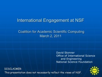 David Stonner - The Coalition for Academic Scientific Computation