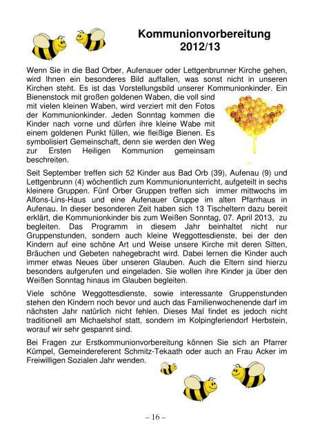 Weihnachtspfarrbrief 2012 - Pfarrgemeinde St. Martin, Bad Orb