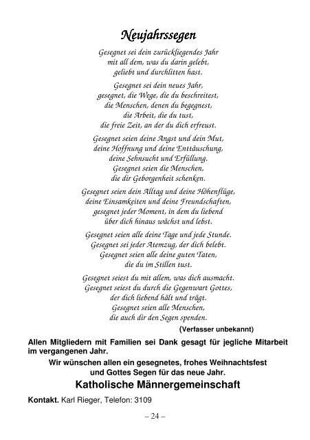 Weihnachtspfarrbrief 2012 - Pfarrgemeinde St. Martin, Bad Orb