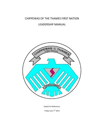 Chippewas of the Thames First Nation Governance Manual - Cottfn