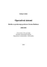 Operativni Sistemi - Univerzitet u Novom Sadu