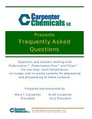 Frequently Asked Questions - Carpenter Chemicals