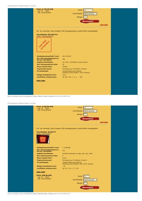 LED Laufschriften Anzeigetafeln ... - Top-Displays.com