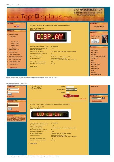 LED Laufschriften Anzeigetafeln ... - Top-Displays.com