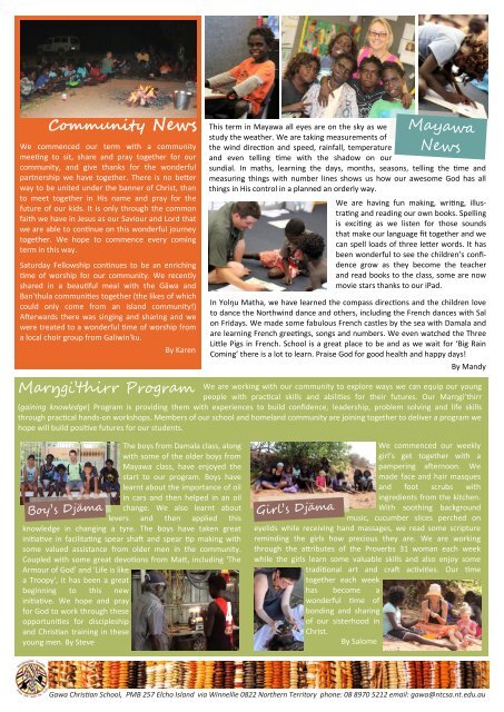 October 2012 - Gawa Christian School Website