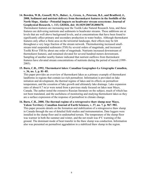 Permafrost Terrain Stability and Thermokarst Monitoring: - Arctic LCC