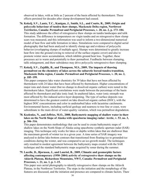 Permafrost Terrain Stability and Thermokarst Monitoring: - Arctic LCC