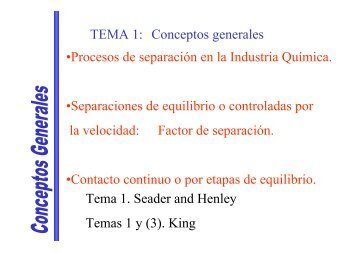 TEMA 1: Conceptos generales â¢Procesos de ... - IqTMA-UVa