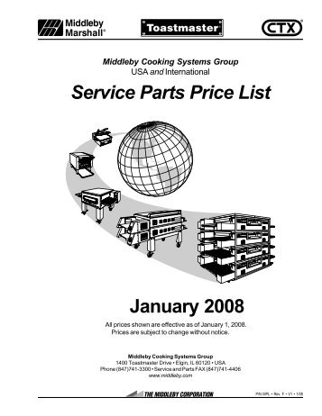 January 2008 Service Parts Price List