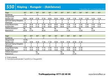 Busstidtabellen fÃ¶r linje 550 (pdf 89 kB, nytt fÃ¶nster)