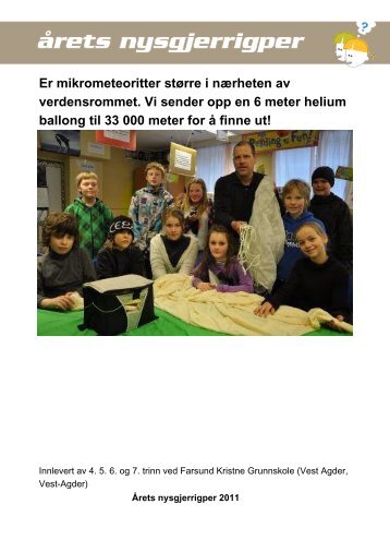 Last ned prosjektrapport (pdf) - Nysgjerrigpermetoden.no