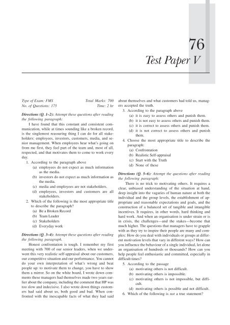 Test Paper V