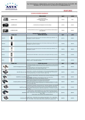 OLYMPUS FOTOÄžRAF MAKÄ°NELERÄ° - asyatelekom.net