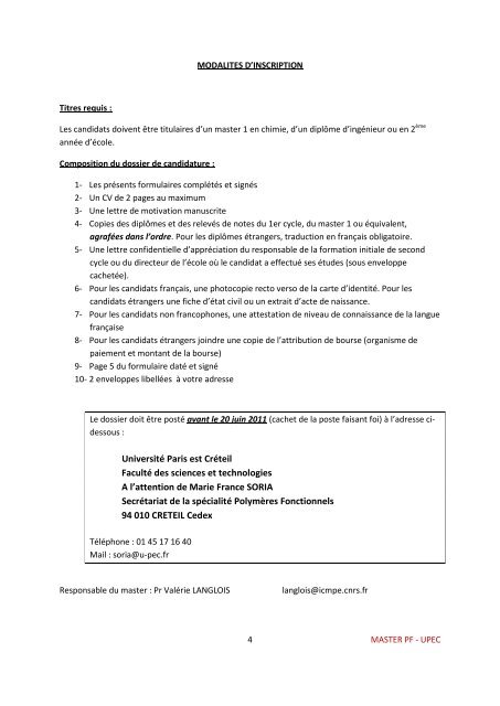 Polymères Fonctionnels - institut de chimie et des materiaux paris-est