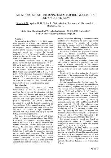 Synthesis and thermoelectric properties of aluminium ... - ECT2008