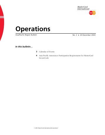 Asia/Pacific Region Operations Bulletin No. 2, 24 ... - MasterCard