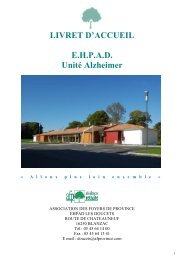 LIVRET D'ACCUEIL E.H.P.A.D. Unité Alzheimer - AFP, Résidences ...