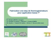 Fabrication one-step de thermogénérateurs pour application basse T°