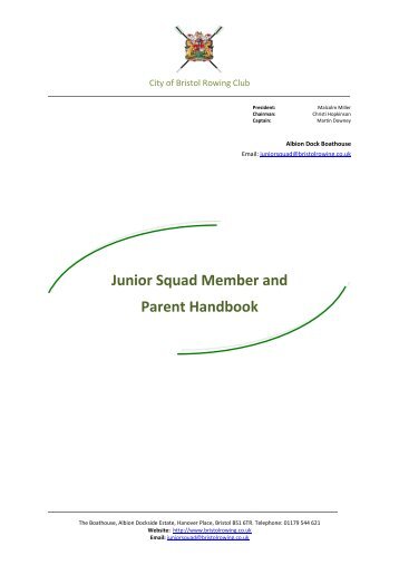 Junior & Parent Handbook - City Of Bristol Rowing Club