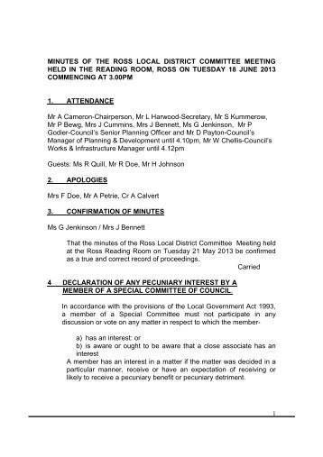 18 June 2013 - Northern Midlands Council
