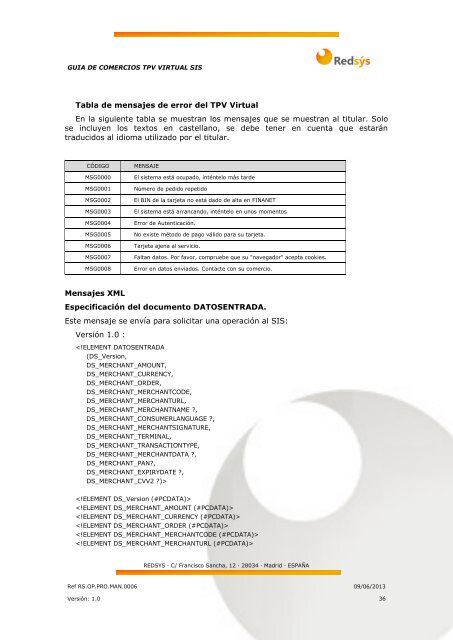 GUÍA GENÉRICA DE COMERCIOS TPV VIRTUAL SIS