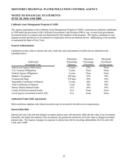 2010 - Monterey Regional Water Pollution Control Agency