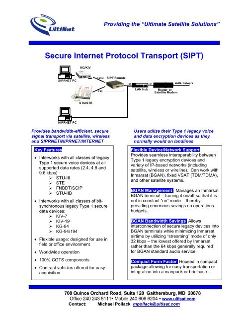 Secure Internet Protocol Transport (SIPT) - UltiSat