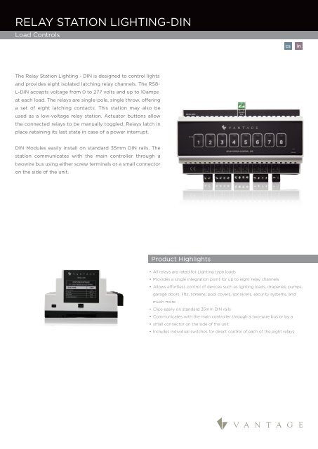 RELAY STATION LIGHTING-DIN - Vantage