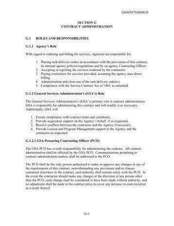 Section G - Contract Administration - UltiSat