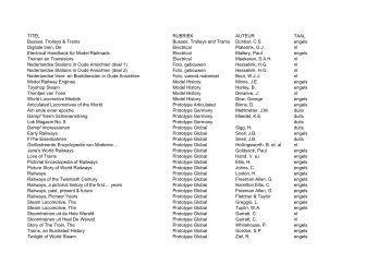 TITEL RUBRIEK AUTEUR TAAL Busses, Trolleys & Trams Busses ...