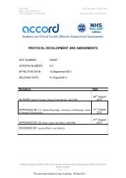 protocol development and amendments - Accord - University of ...